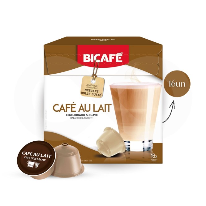 BICAFÉ® Cápsulas Dolce Gusto Café Au Lait 16 un.