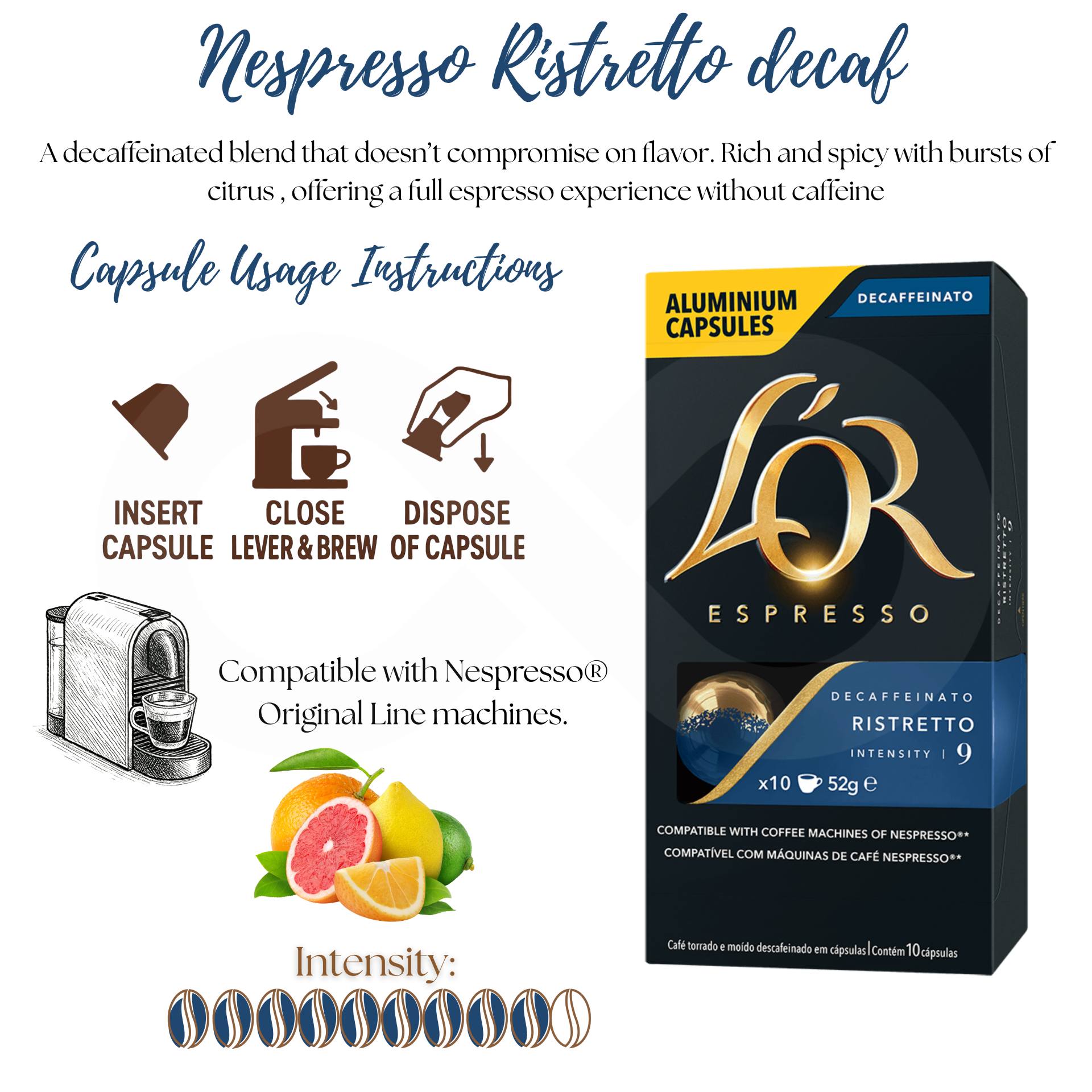 L´OR® Cápsulas Nespresso Ristretto Decaf 10 un.