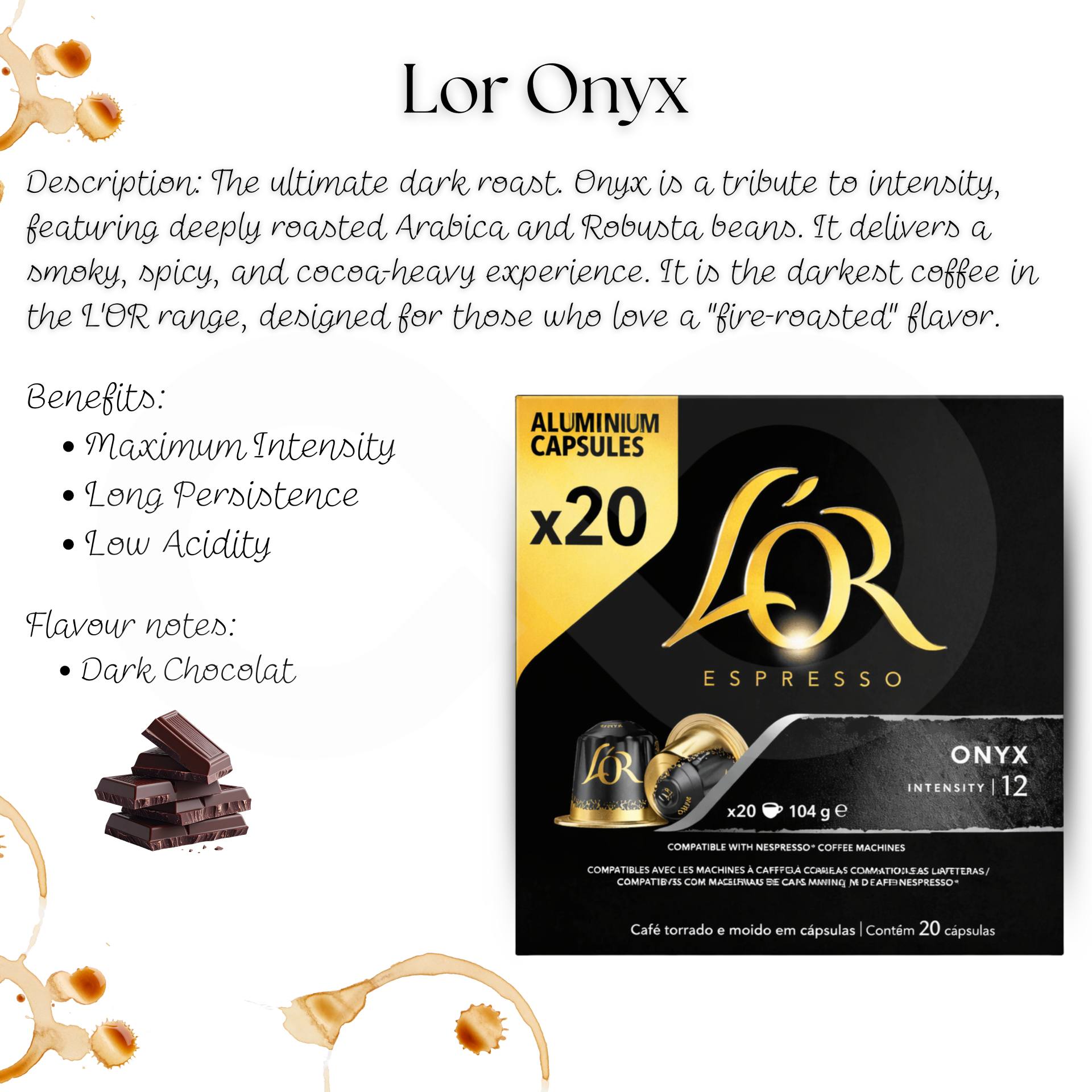 L´OR® Cápsulas Nespresso Onyx 20 uds.