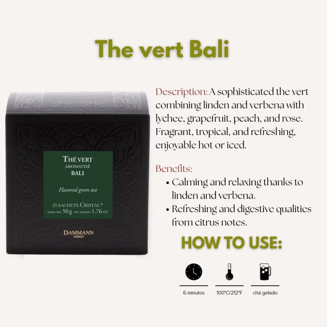 DAMMANN FRÈRES® Té Thé Vert Bali 25 uds.