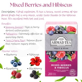 AHMAD TEA� Ch� Mix Berries & Hibiscus 20 un.