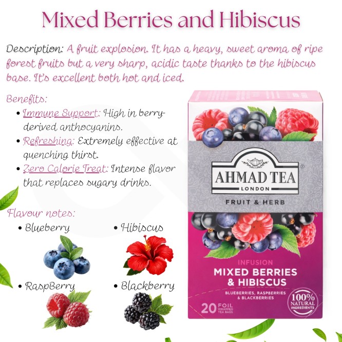 AHMAD TEA� Ch� Mix Berries & Hibiscus 20 un.