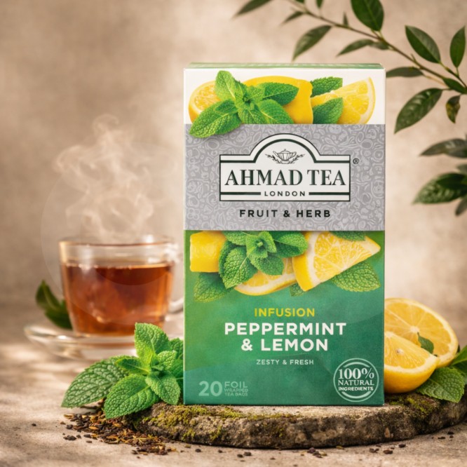 AHMAD TEA� Ch� Peppermint & Lemon 20 un.