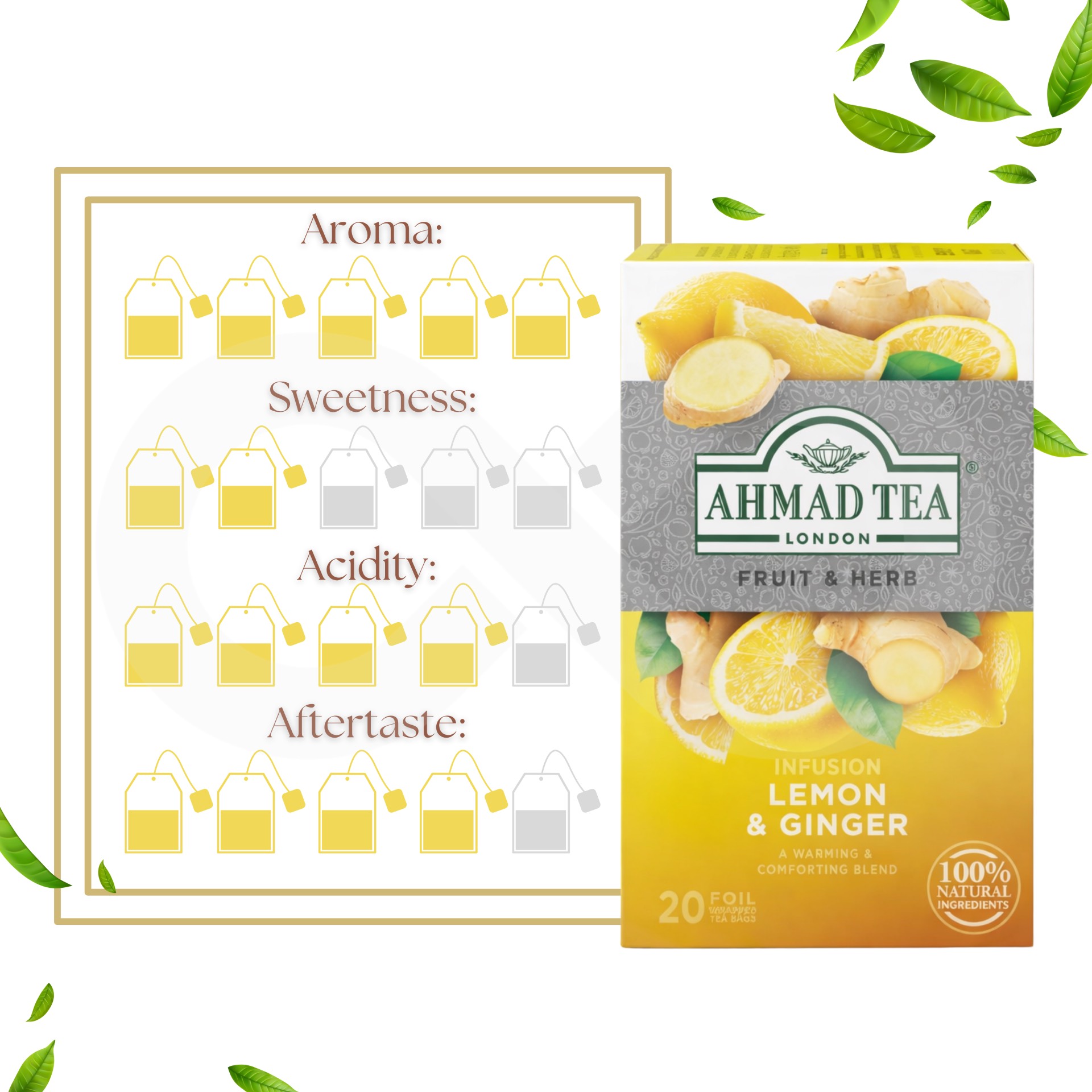AHMAD TEA® Tè Limone E Zenzero 20 pz.