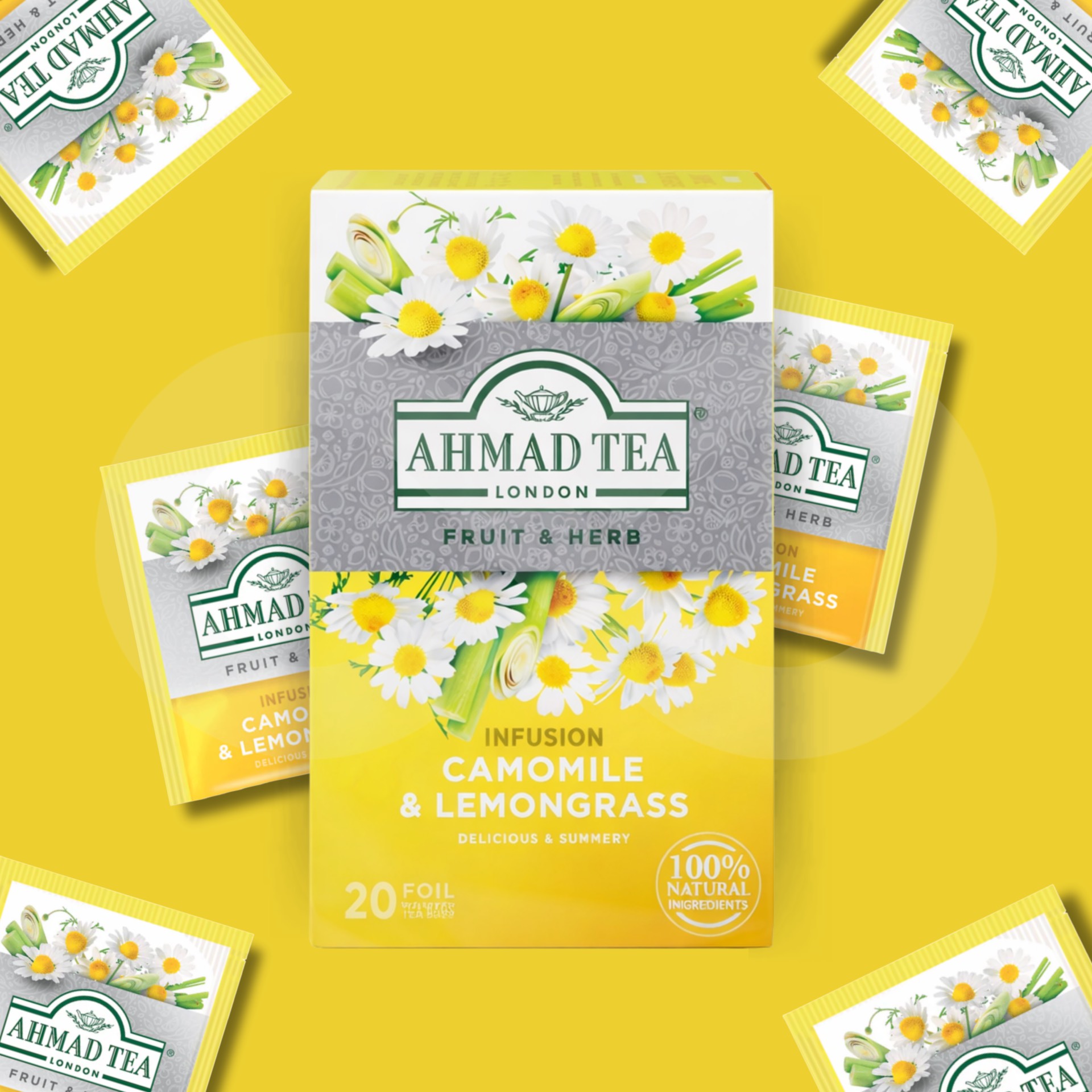 AHMAD TEA® Chá Camomile & Lemongrass 20 un.