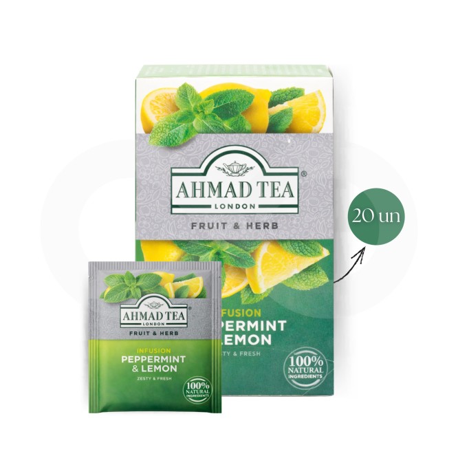 AHMAD TEA® Chá Peppermint & Lemon 20 un.