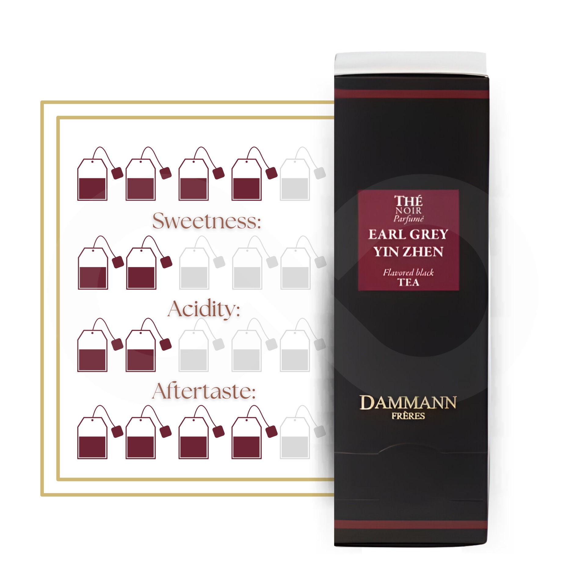DAMMANN FRÈRES® Chá Earl Grey Yin Zhen 24 un.
