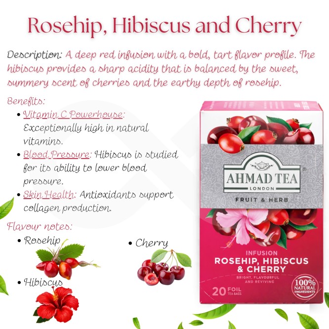 AHMAD TEA� T� Rosa Canina, Ibisco E Ciliegia 20 pz.