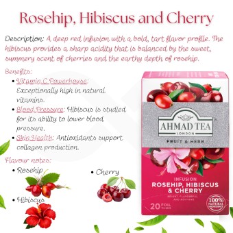 AHMAD TEA� T� Rosa Canina, Ibisco E Ciliegia 20 pz.