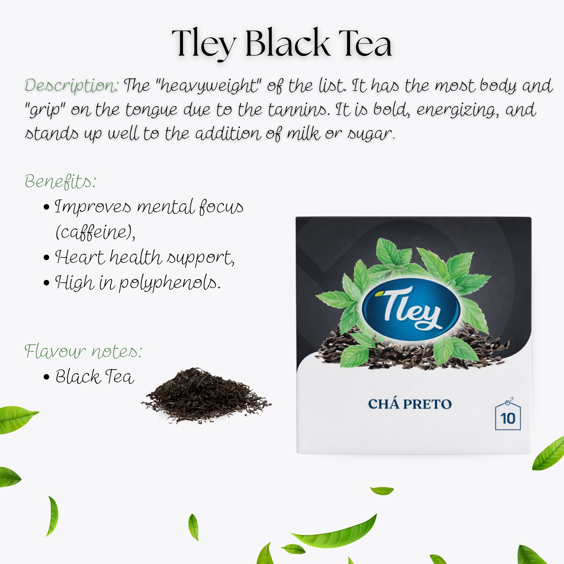 TLEY® Thee Zwarte 10 st.