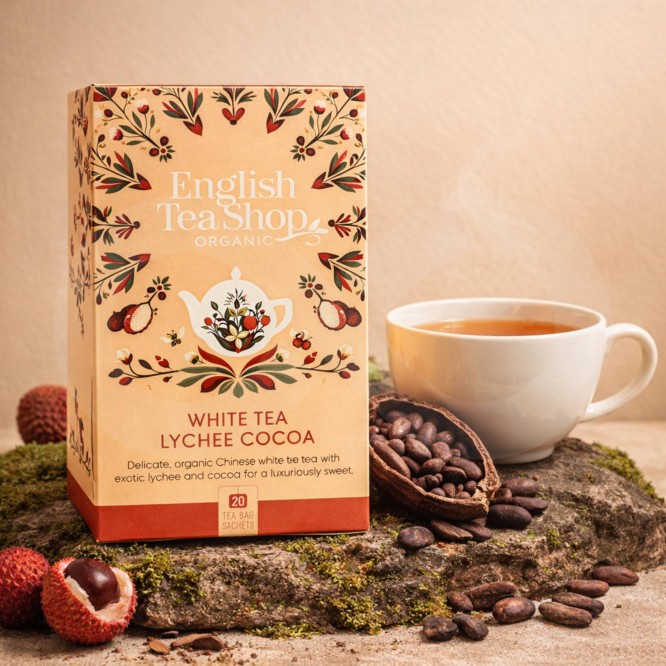 ENGLISH TEA SHOP® Tè Bianco, Litchi E Cacao 20 pz.