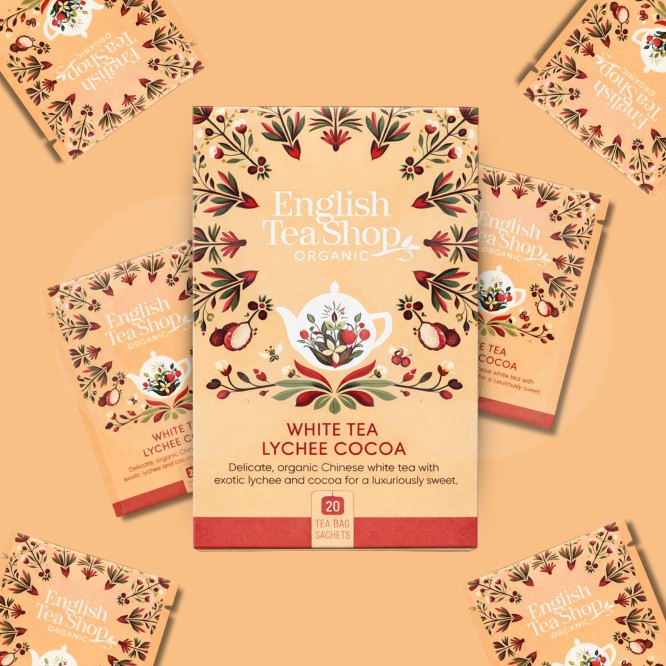 ENGLISH TEA SHOP® Tè Bianco, Litchi E Cacao 20 pz.