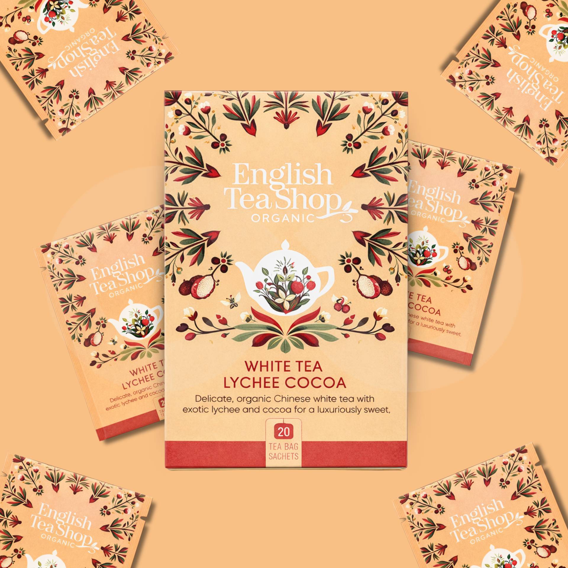 ENGLISH TEA SHOP® Tè Bianco, Litchi E Cacao 20 pz.