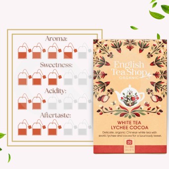 ENGLISH TEA SHOP® Tè Bianco, Litchi E Cacao 20 pz.