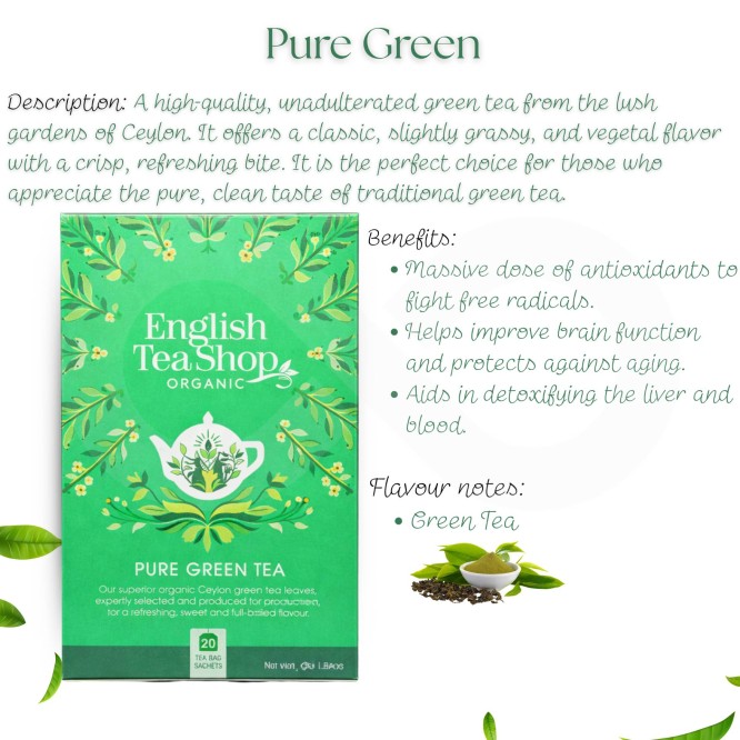 ENGLISH TEA SHOP® Tea Pure Green 20 un.