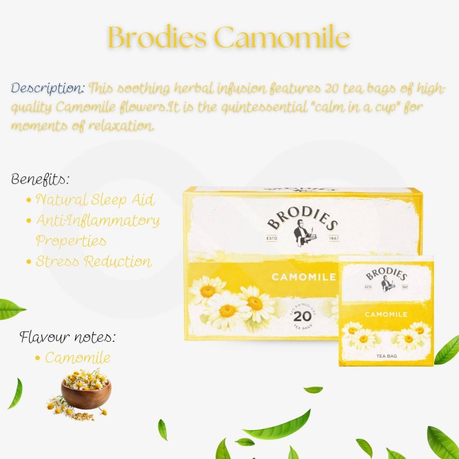 BRODIES® Thé Tisane à La Camomille 20 u.