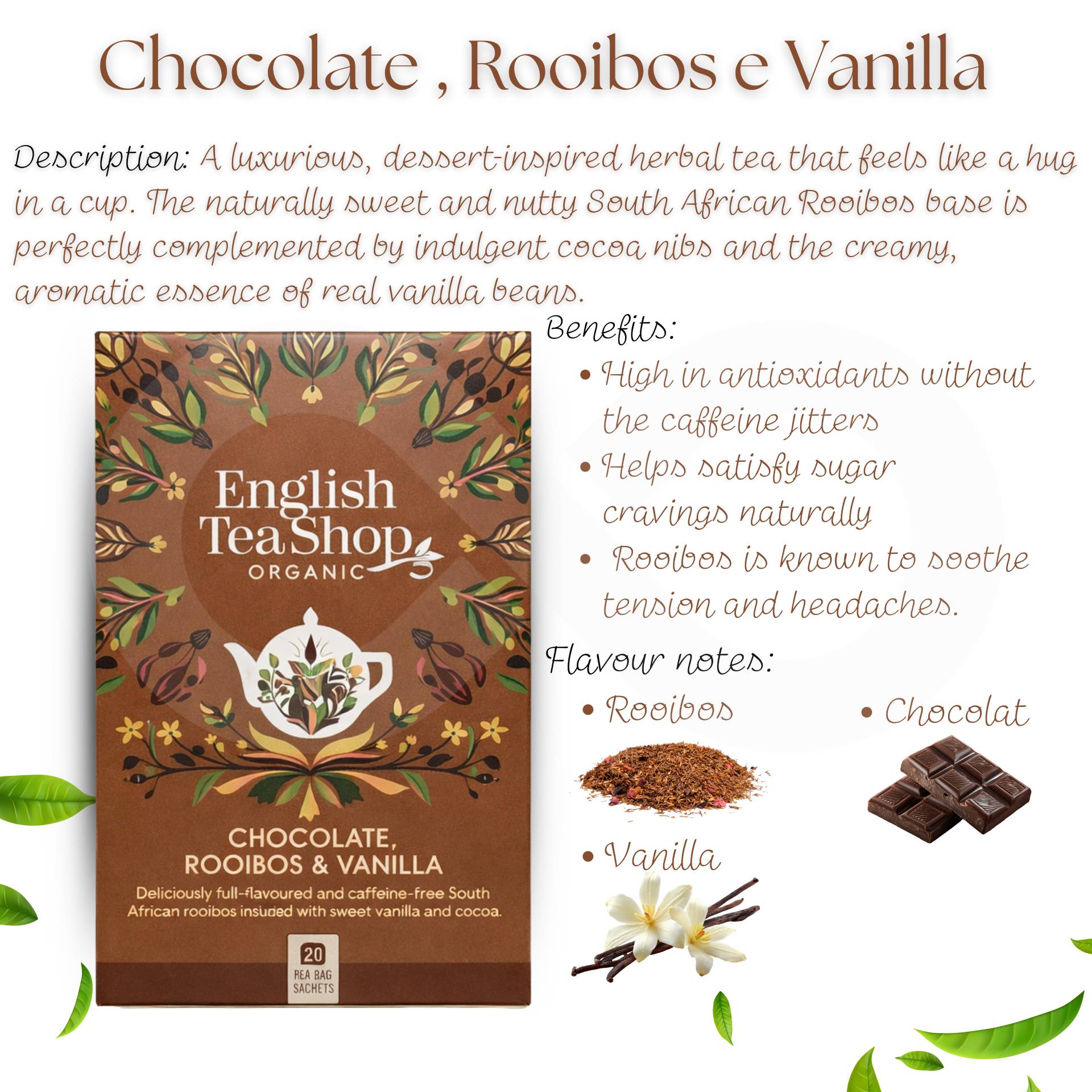 ENGLISH TEA SHOP® Tee Chocolate, Rooibos & Vanilla 20 Stk.