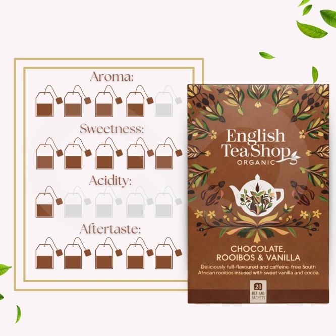 ENGLISH TEA SHOP® Tè Chocolate, Rooibos & Vanilla 20 pz.