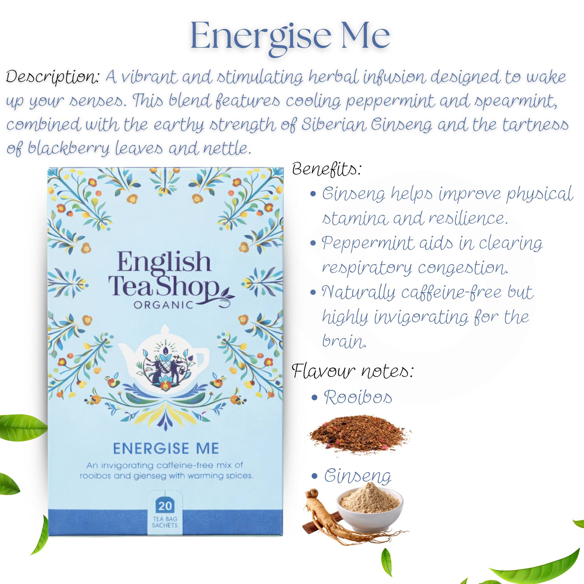 ENGLISH TEA SHOP® Té Energize Me 20 uds.