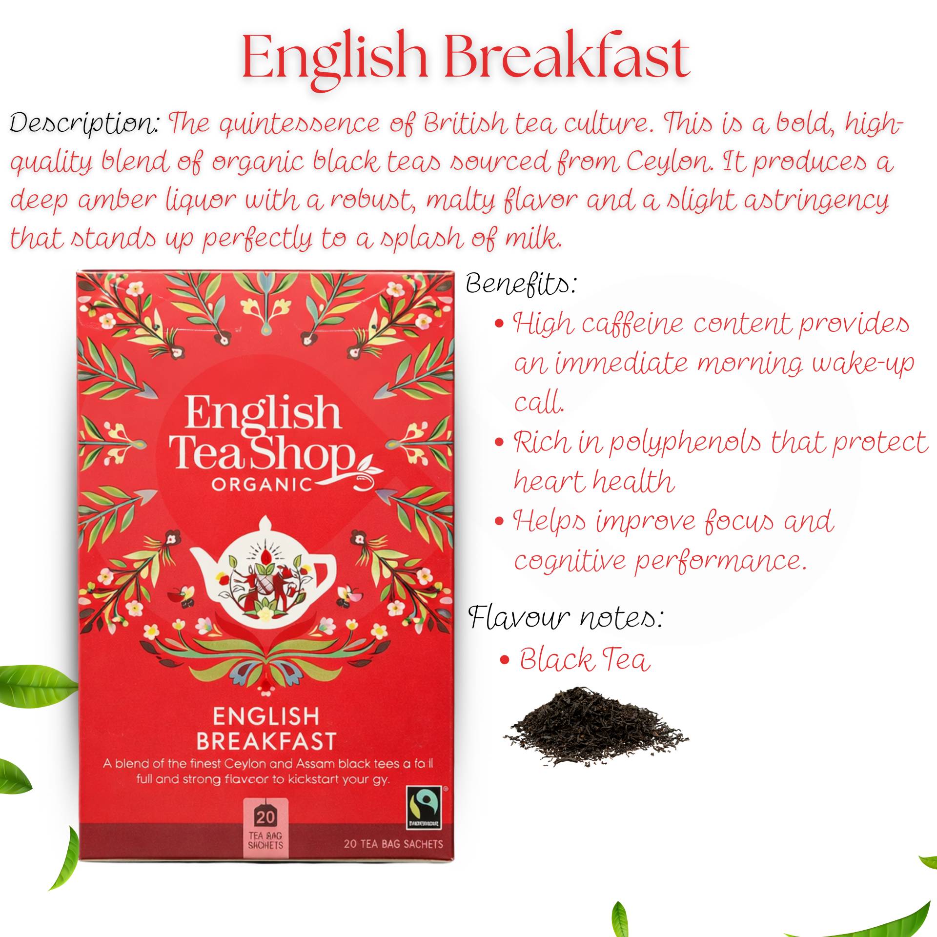 ENGLISH TEA SHOP® Té English Breakfast 20 uds.