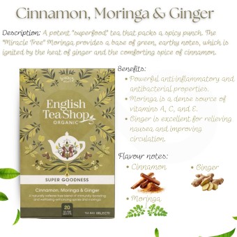 ENGLISH TEA SHOP® Tea Cinnamon, Moringa And Ginger 20 un.