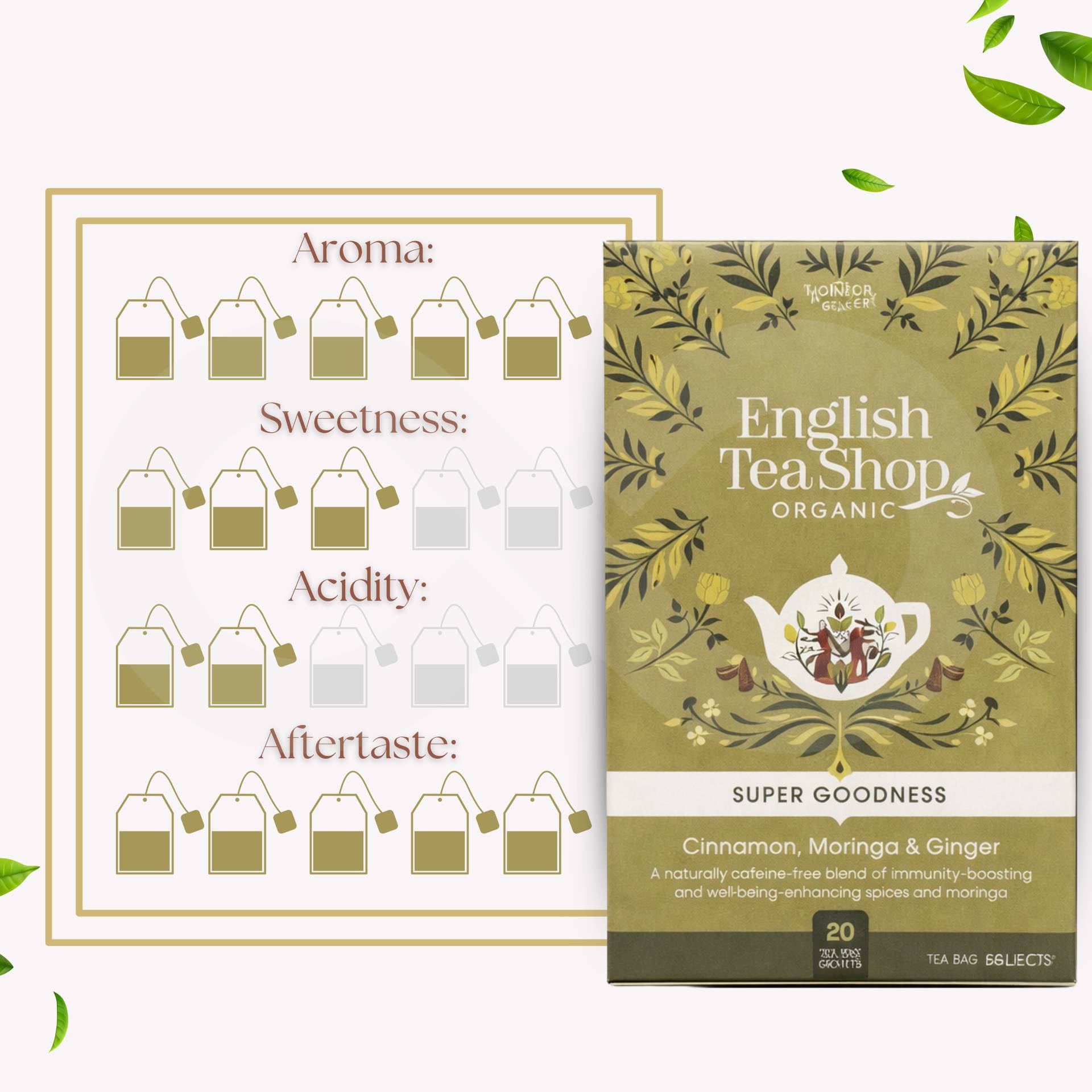 ENGLISH TEA SHOP® Thé Cannelle, Moringa Et Gingembre 20 u.