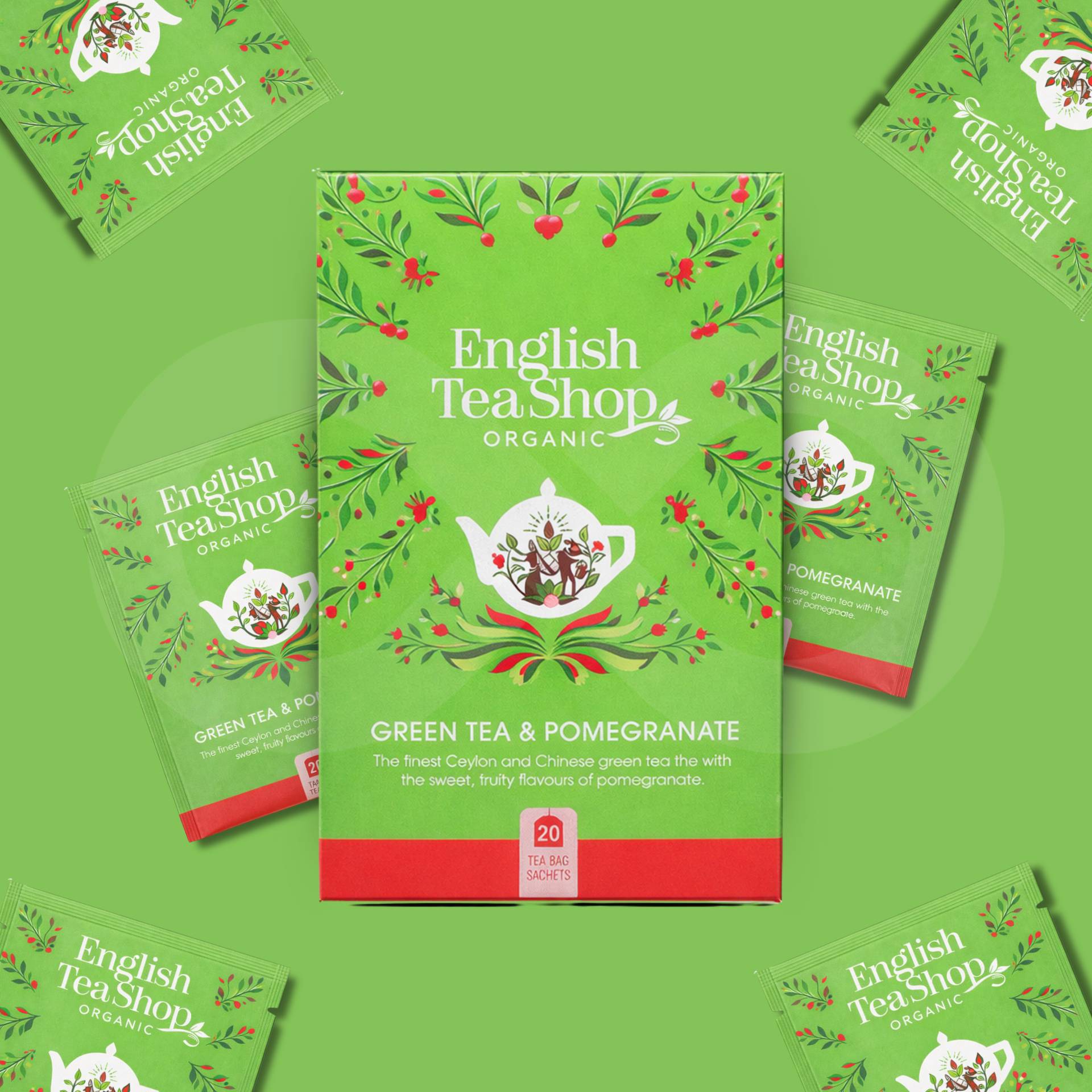 ENGLISH TEA SHOP® Herbata Zielona Z Granatem 20 szt.