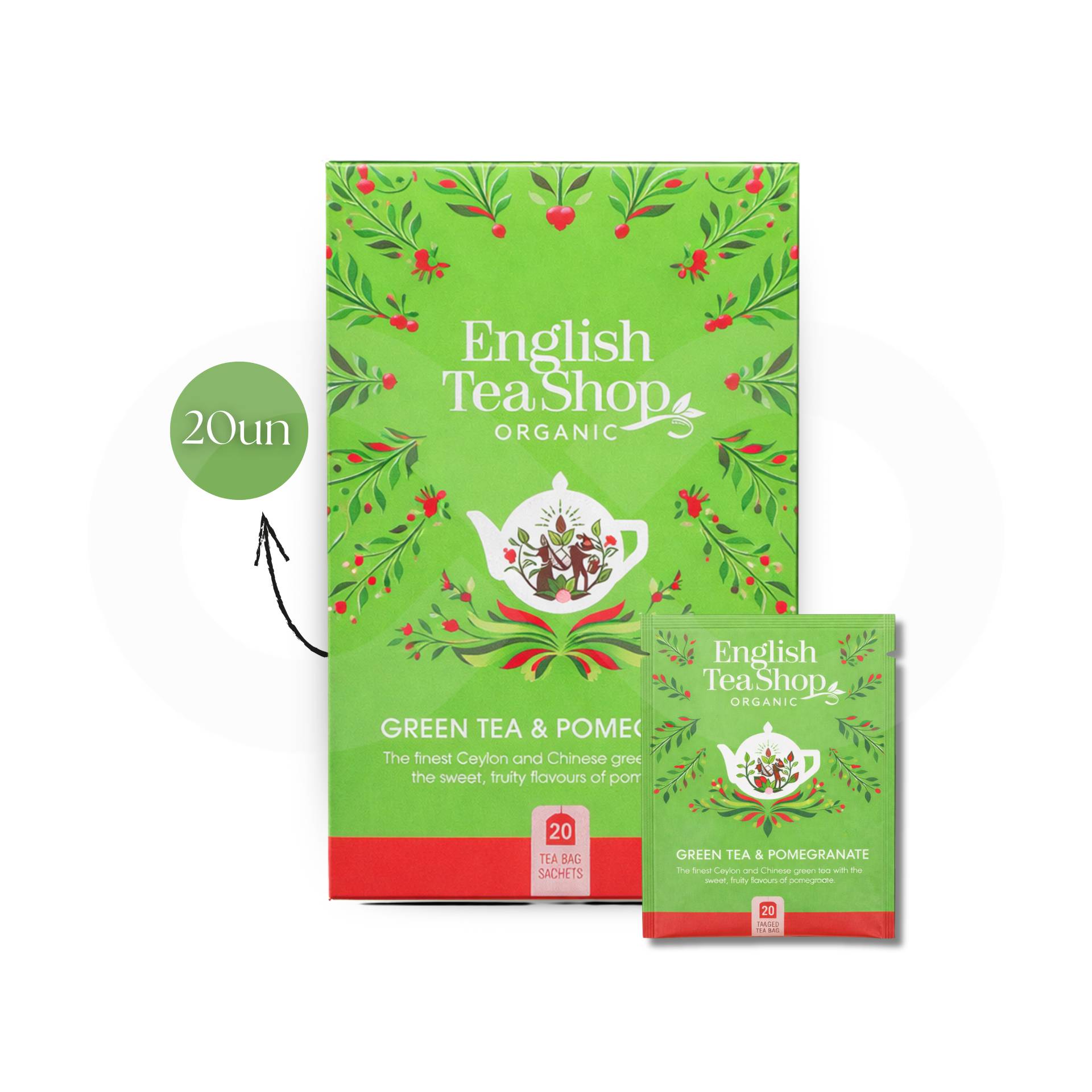 ENGLISH TEA SHOP® Herbata Zielona Z Granatem 20 szt.