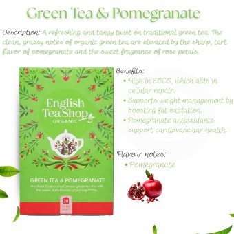 ENGLISH TEA SHOP® Herbata Zielona Z Granatem 20 szt.