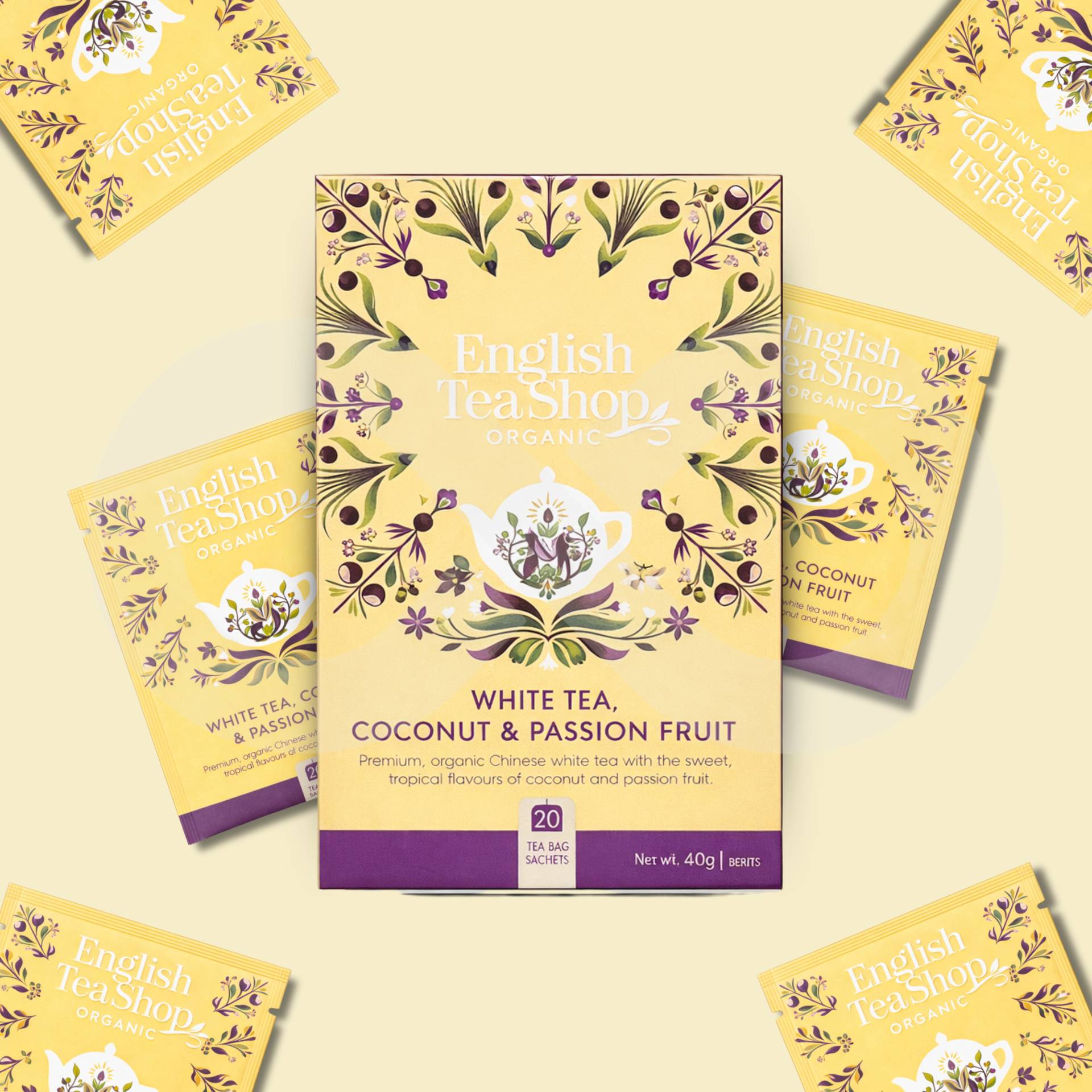 ENGLISH TEA SHOP® Tee Weißer Kokosnuss Passionsfrucht 20 Stk
