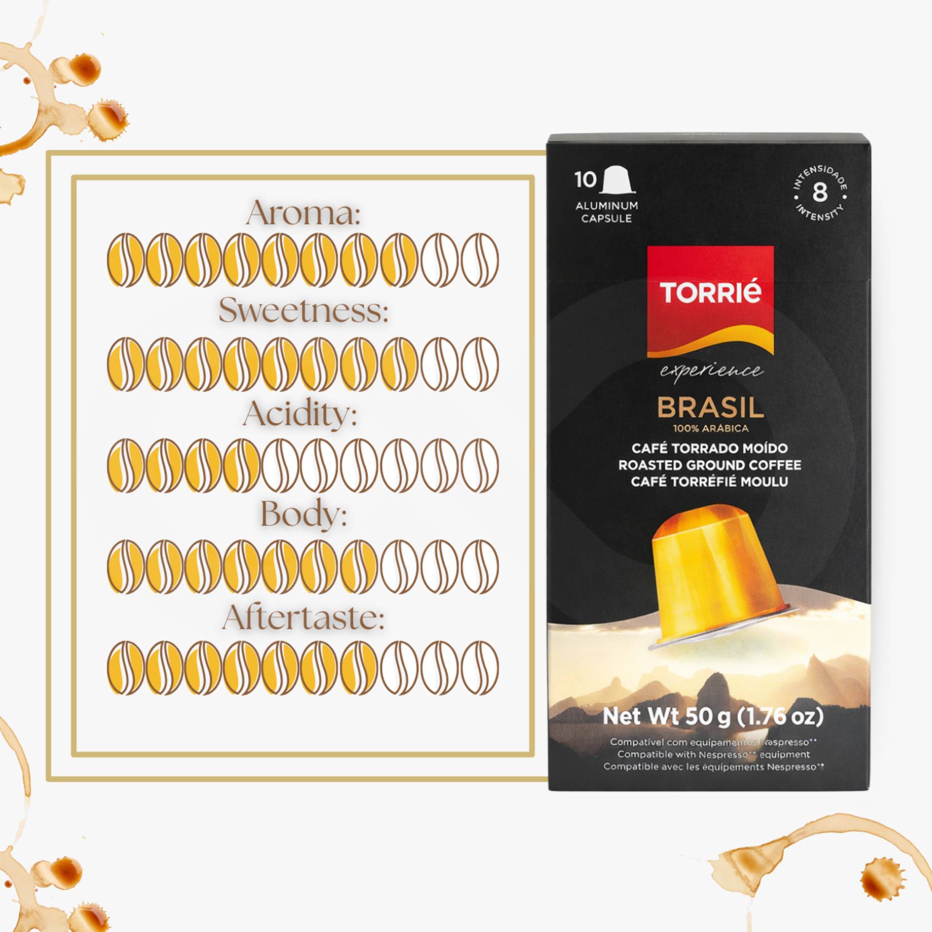 TORRIE® Cápsulas Nespresso Brasil 10 uds.