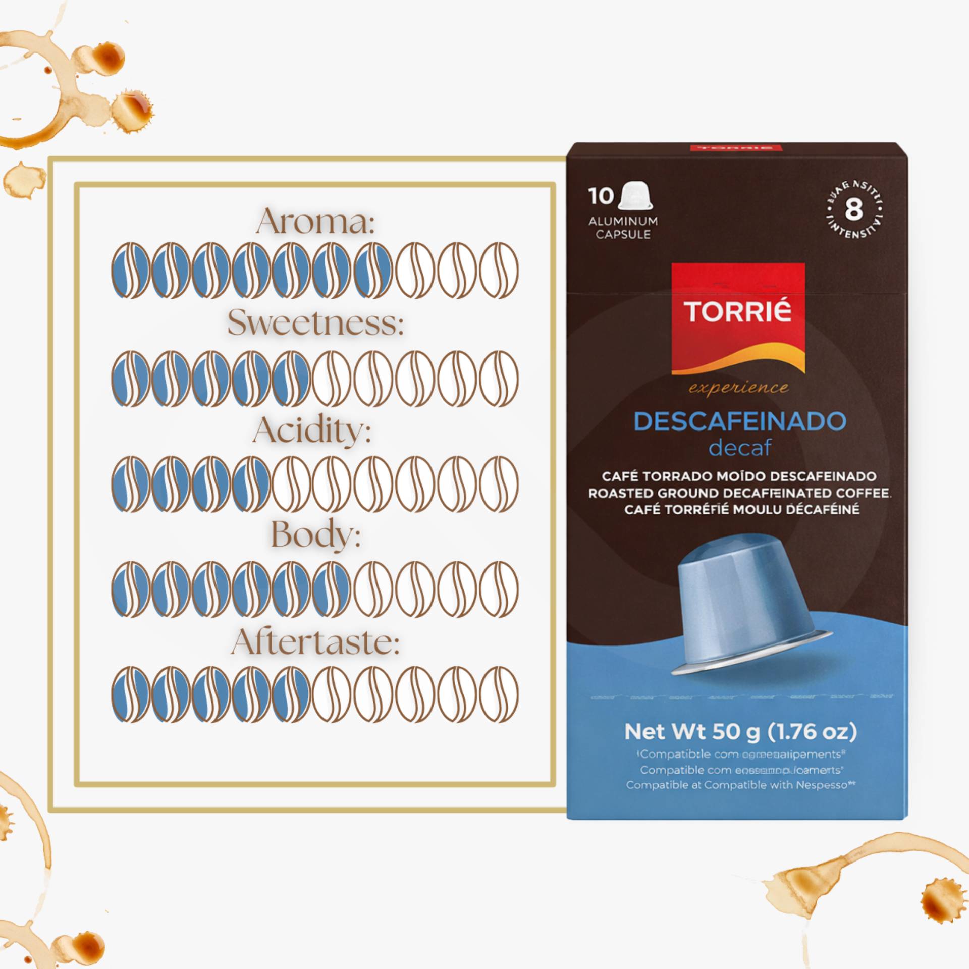TORRIE® Cápsulas Nespresso Decaf 10 un.