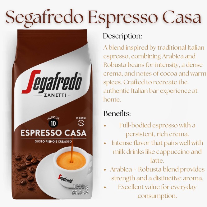 SEGAFREDO® Café em Grão Espresso Casa 1kg