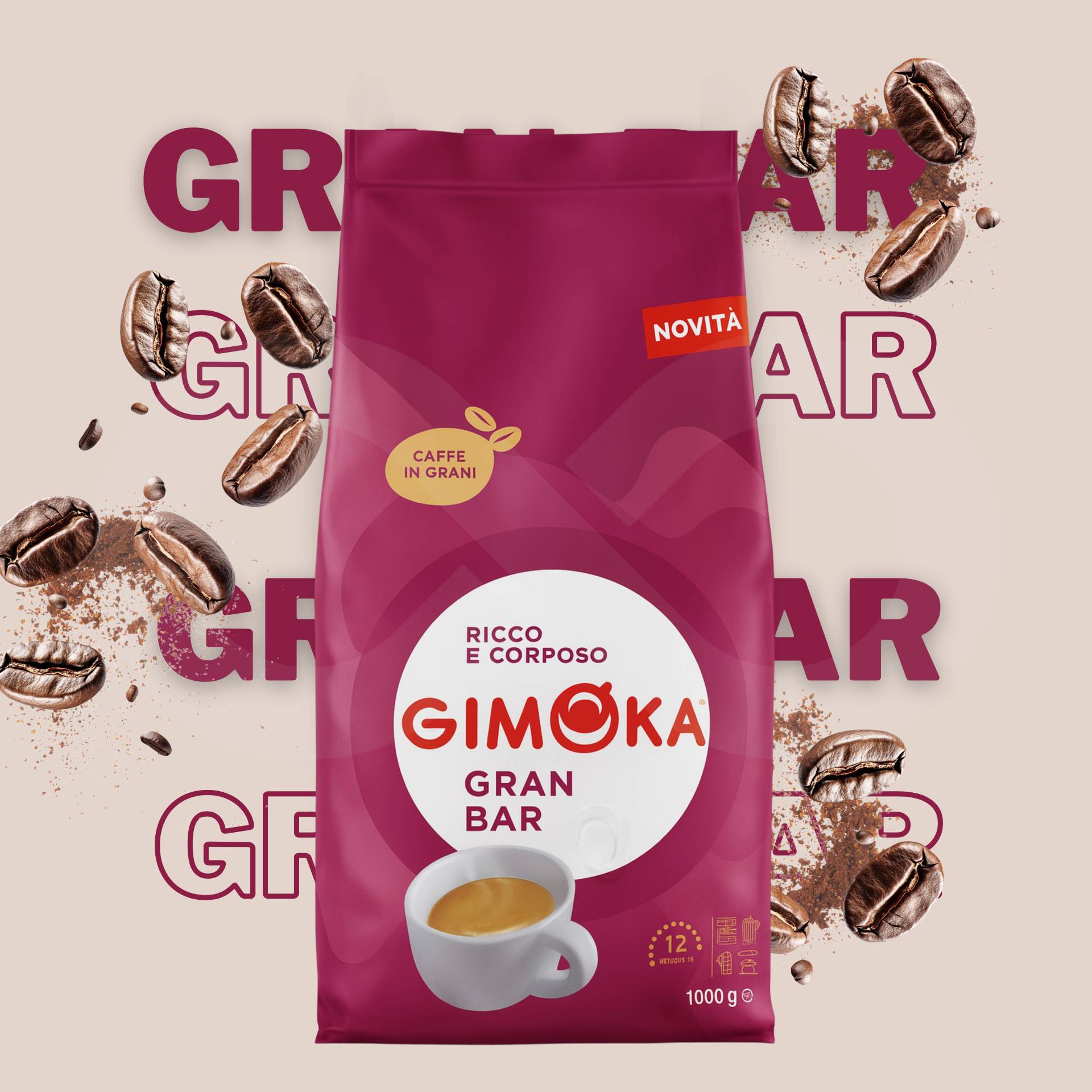 GIMOKA® Kaffeebohnen Gran Bar 1kg