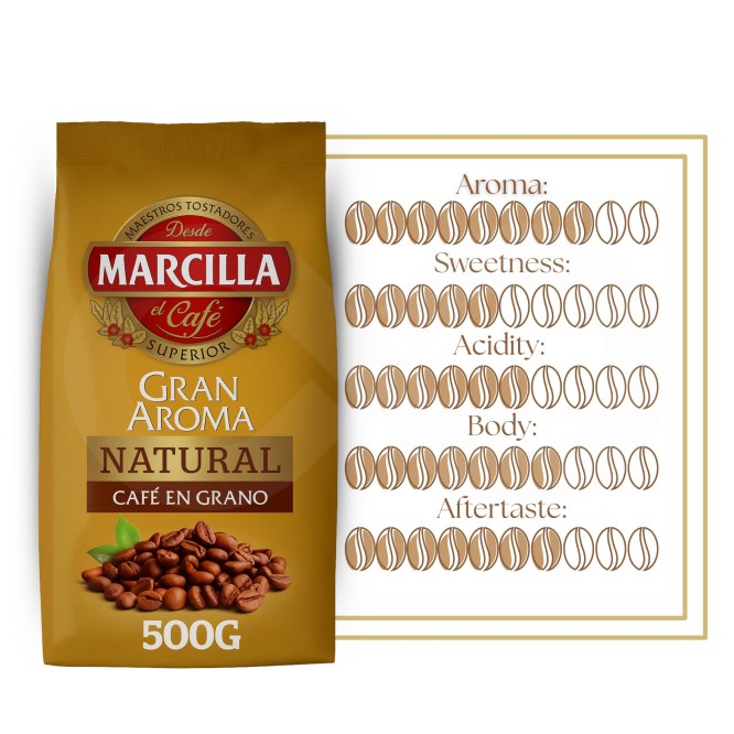 MARCILLA® Café em Grão Gran Aroma Natural 500g