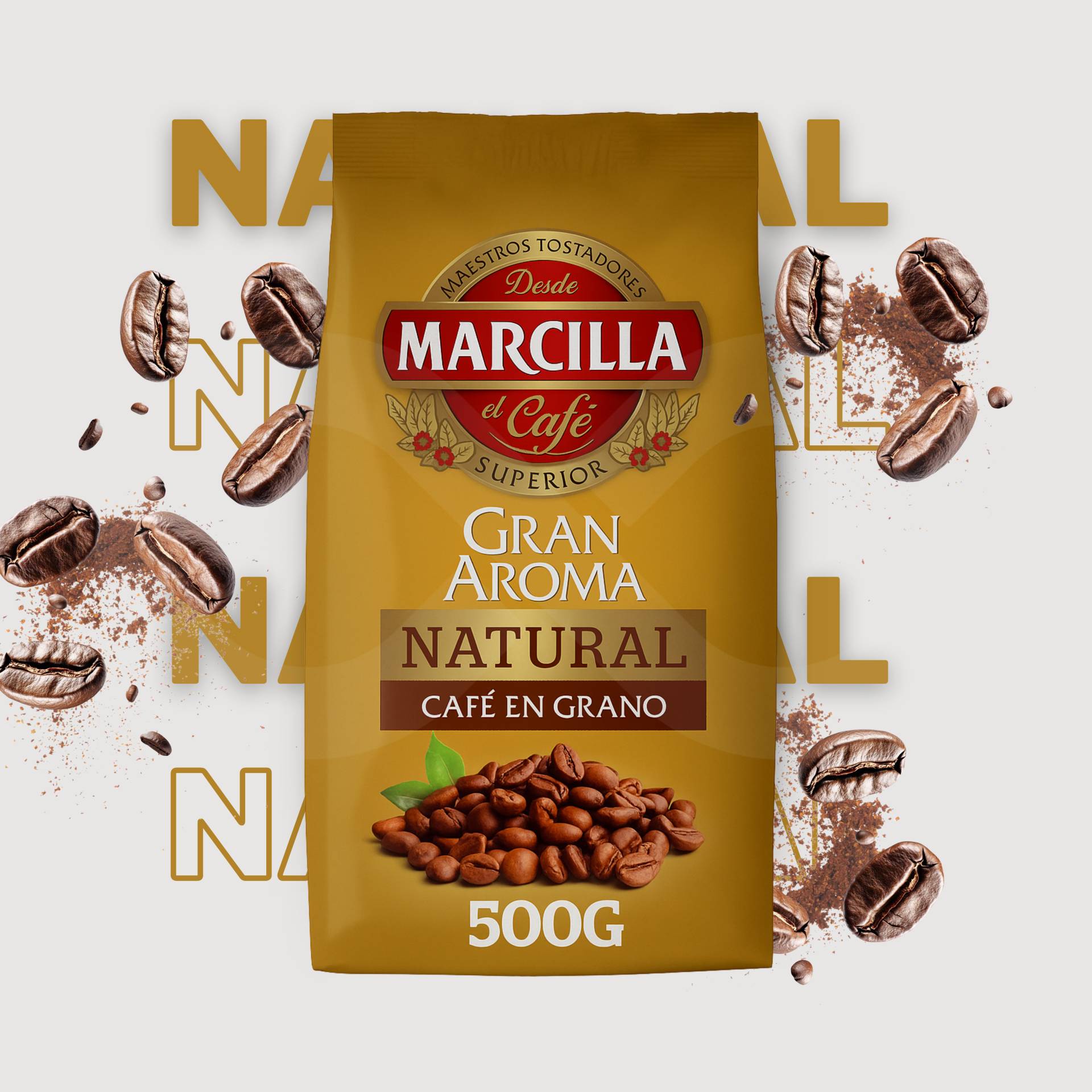 MARCILLA® Café em Grão Gran Aroma Natural 500g