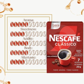 NESCAFɮ Instant Coffee Cl�ssico Decaf 10 un.