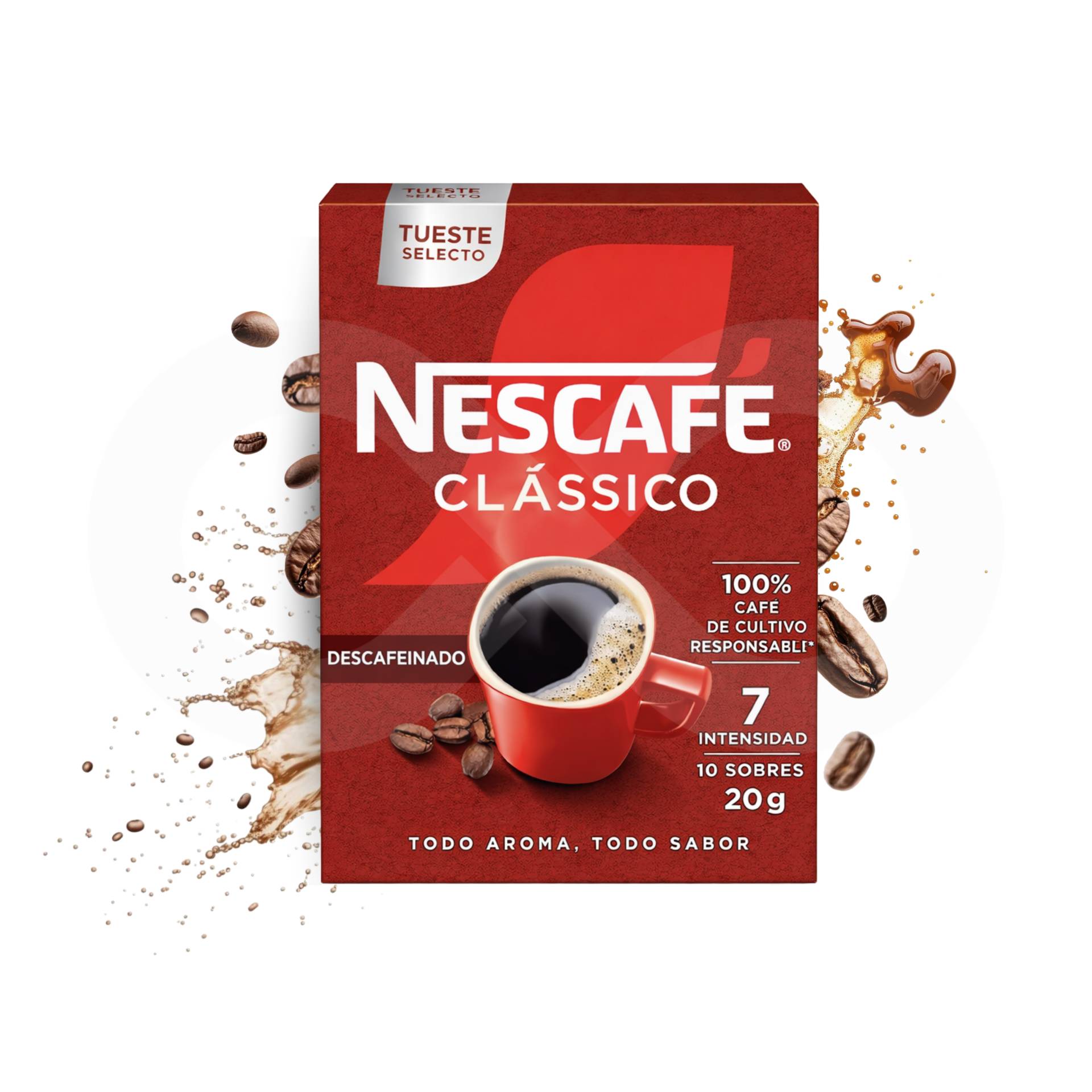 NESCAFÉ® Instant Coffee Clássico Decaf 10 un.
