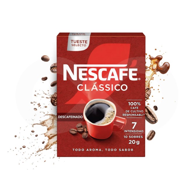NESCAFɮ Instant Coffee Cl�ssico Decaf 10 un.