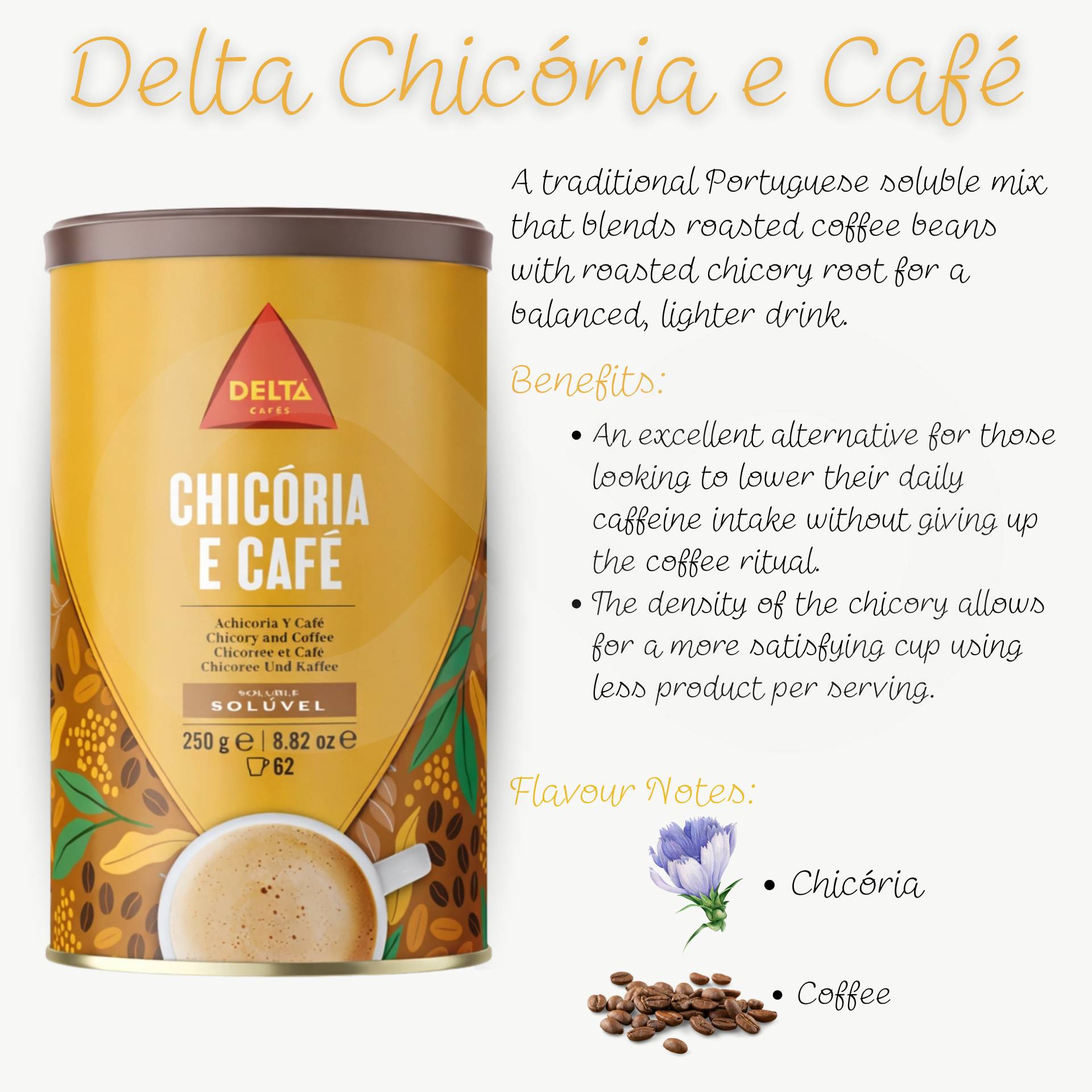 DELTA CAFÉS® Kawa Rozpuszczalna Chicória E Café 250g