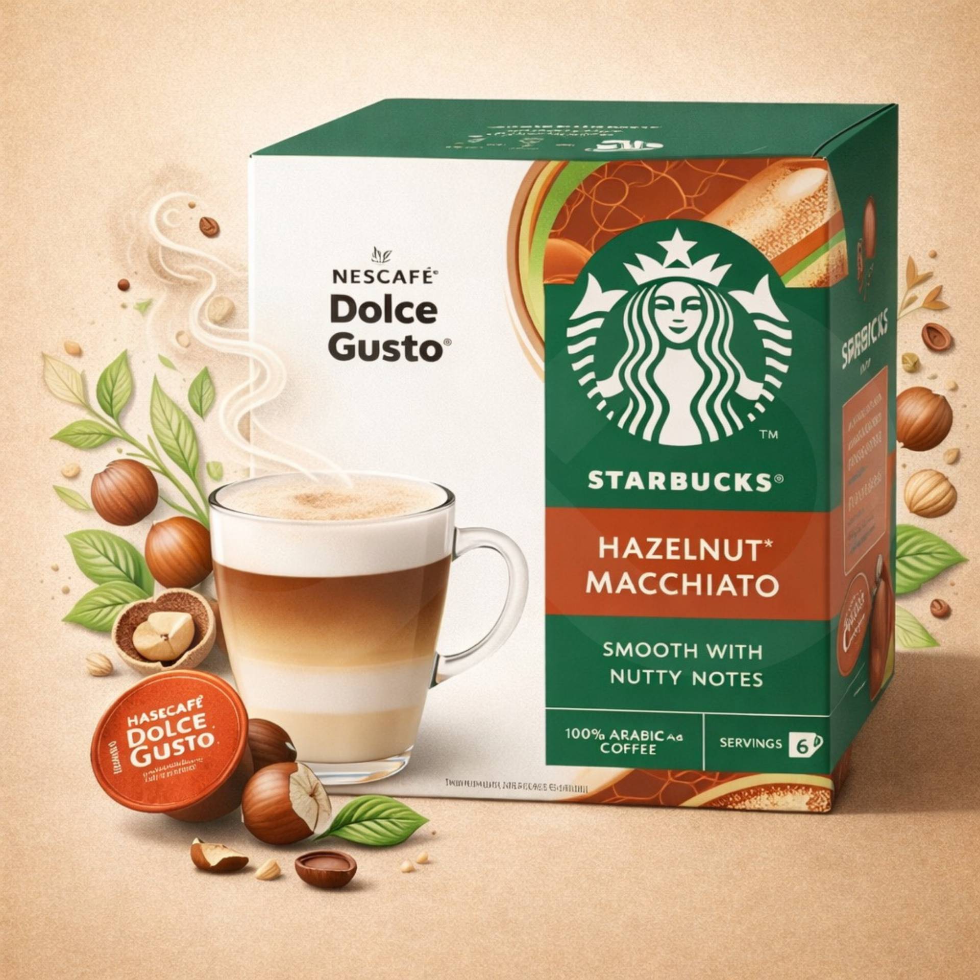 STARBUCKS® Dolce Gusto Hazelnut Macchiato 6 einheiten