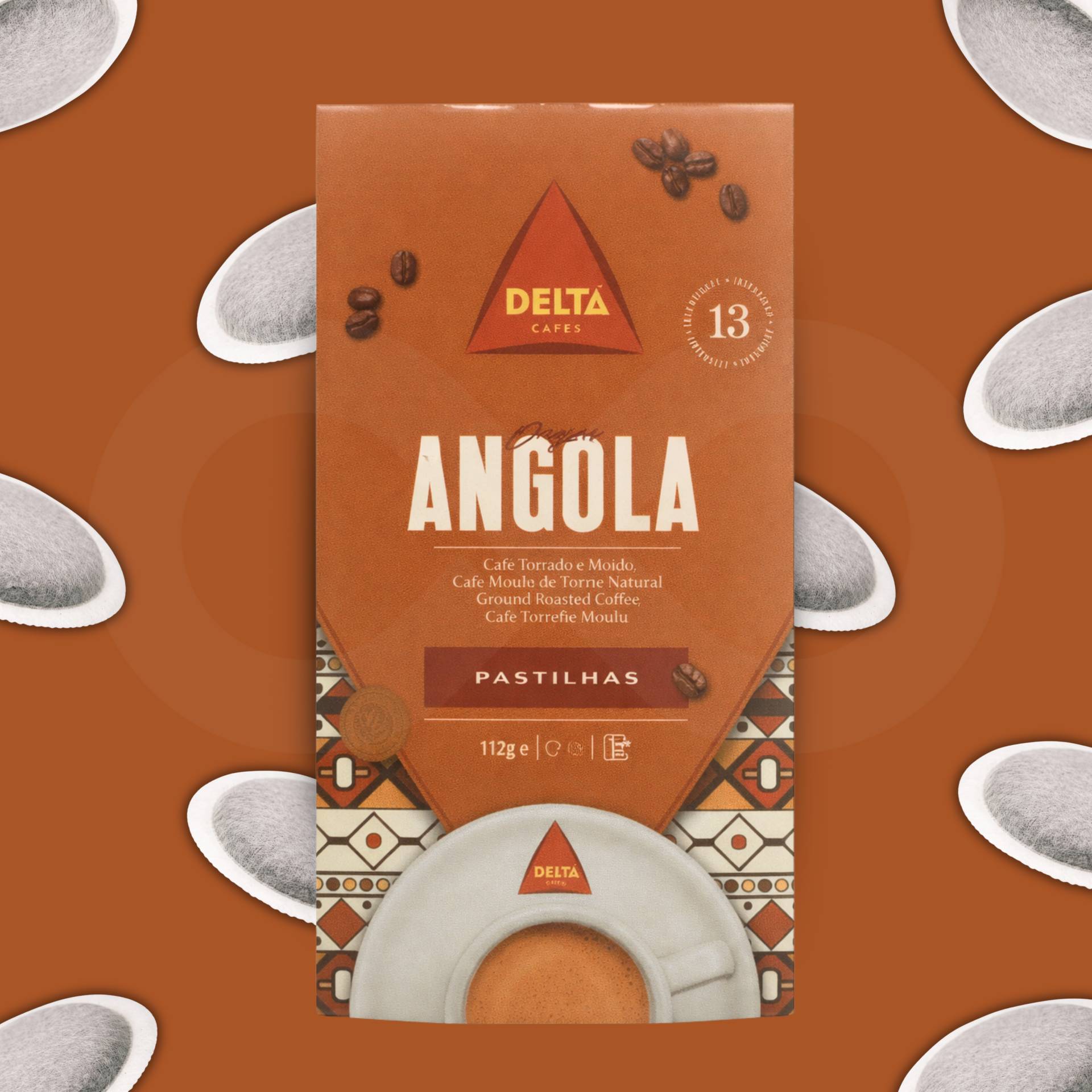 DELTA CAFÉS® Pastilles Café Dosettes Angola 16 u.