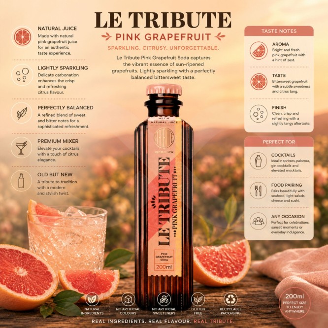 LE TRIBUTE® Pink Grapefruit Soda 200ml