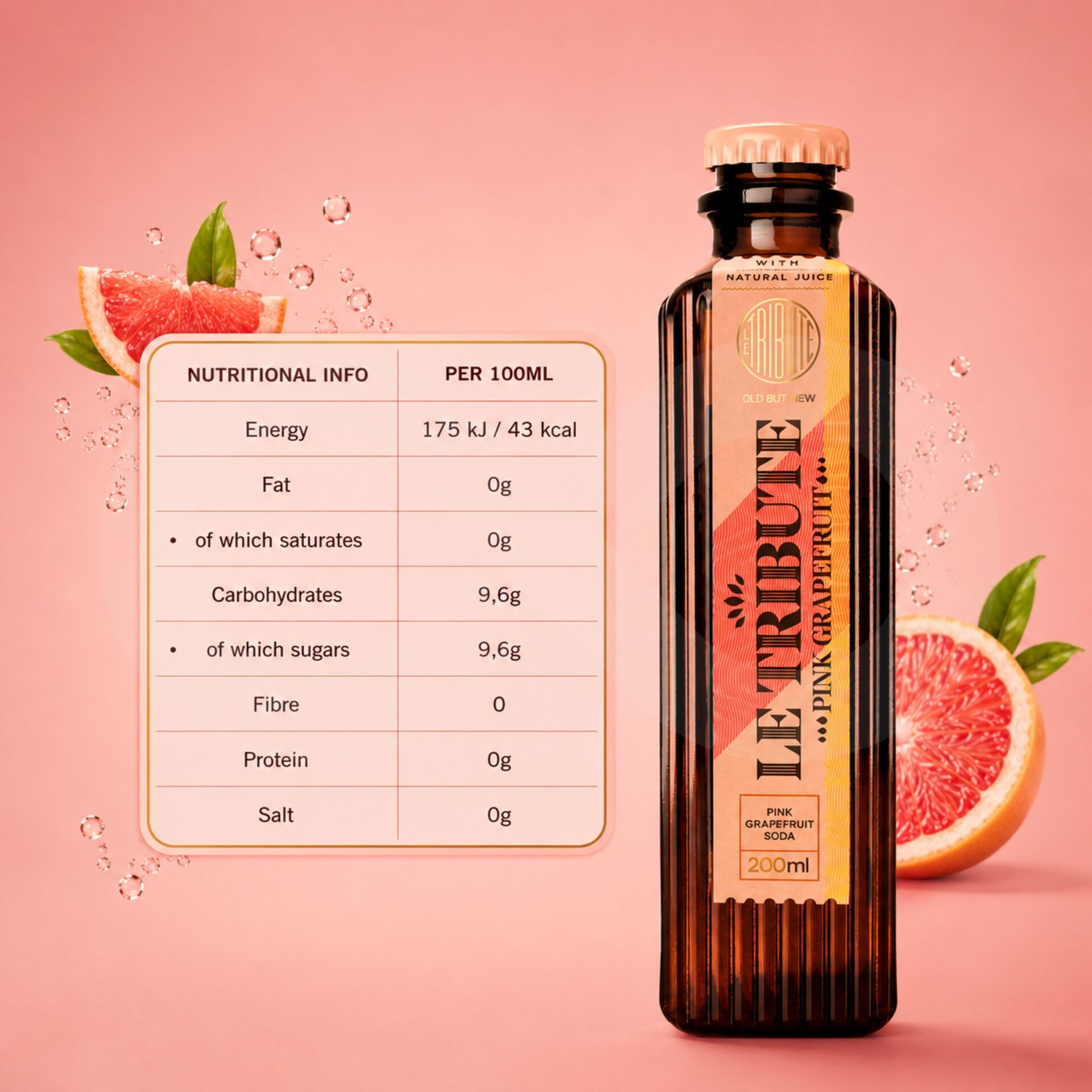 LE TRIBUTE® Pink Grapefruit Soda 200ml