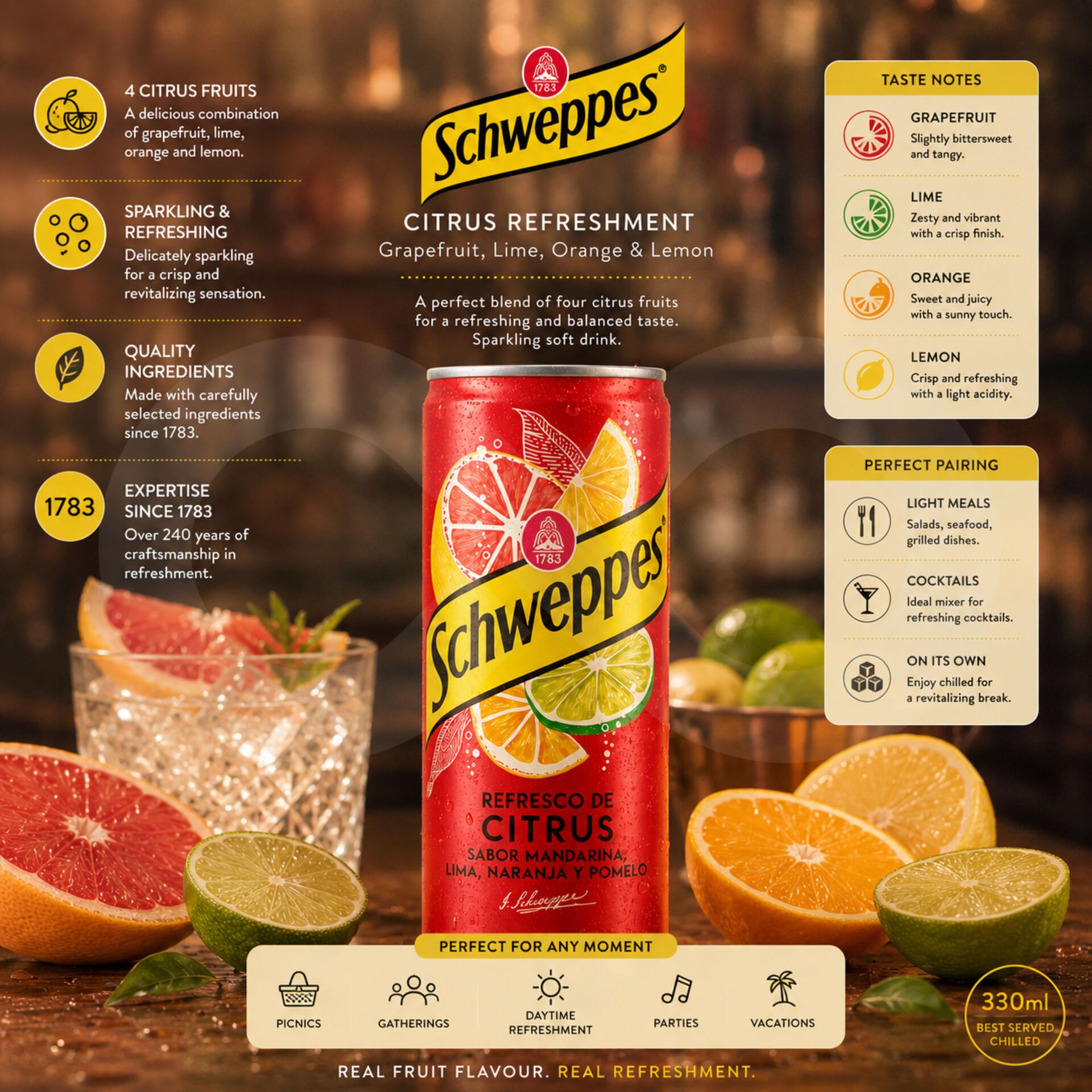 SCHWEPPES® Citrus Tonic Water 330ml