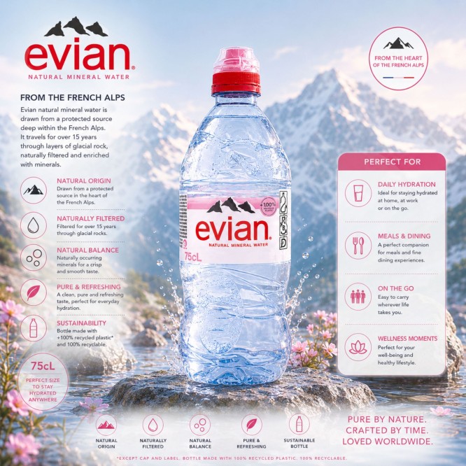 EVIAN® Eau Minérale Naturelle 750ml