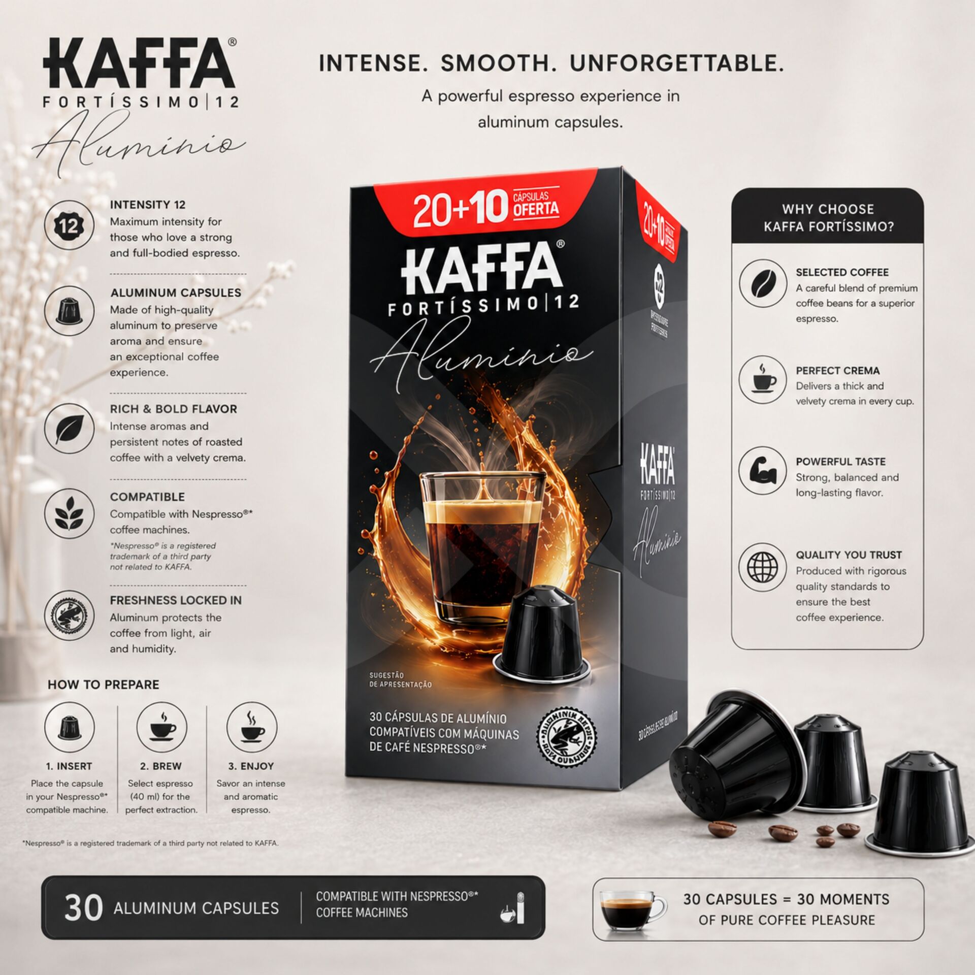 KAFFA® Kapseln Nespresso Fortissimo XL 30 Stk.