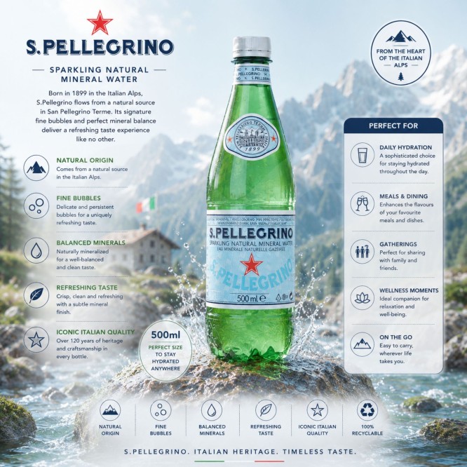 SAN PELLEGRINO® Naturalna Woda Mineralna Gazowana 500ml