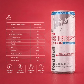 RED BULL® Cereja Sugarfree 250ml
