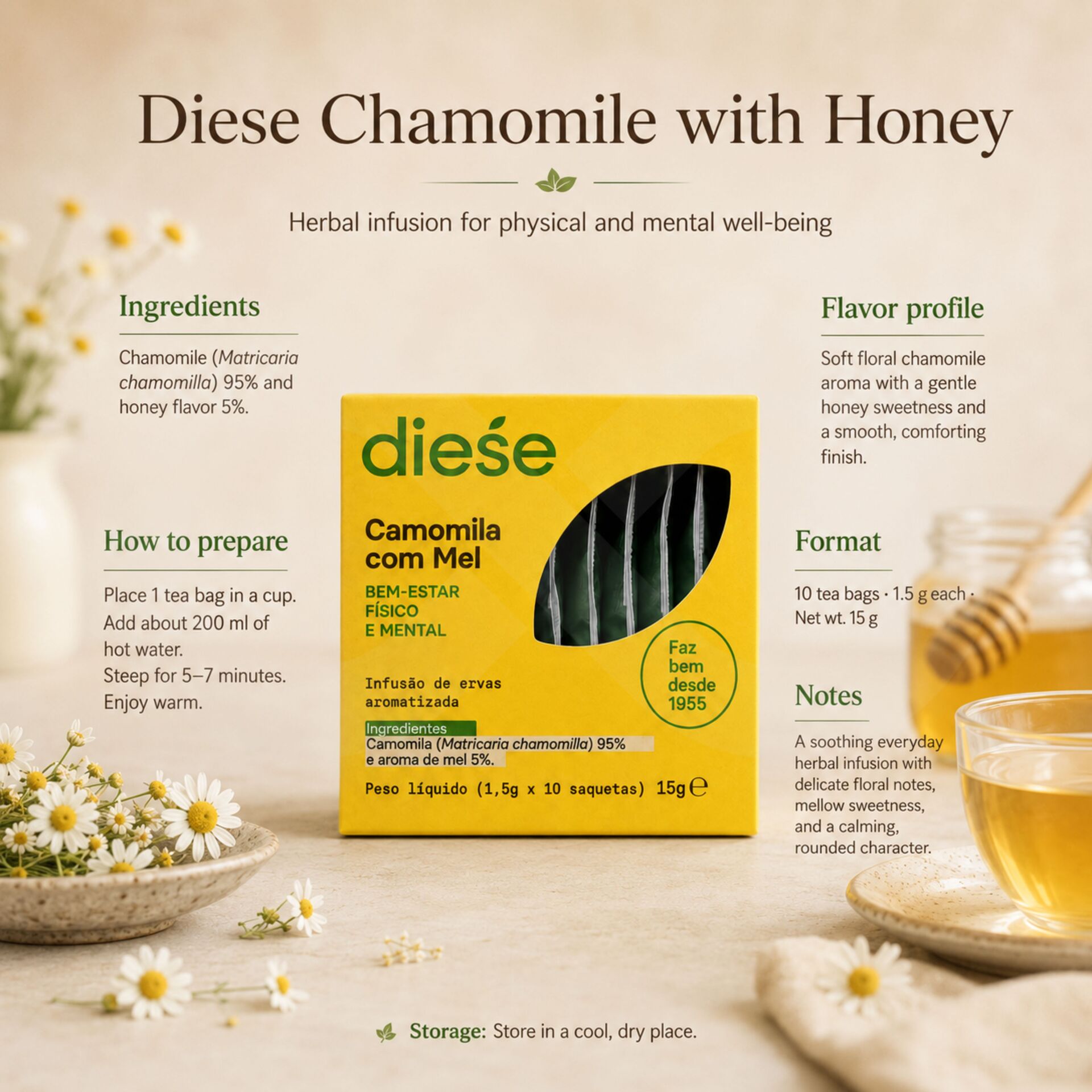 DIESE® Té Melisa Con Miel 10 uds.
